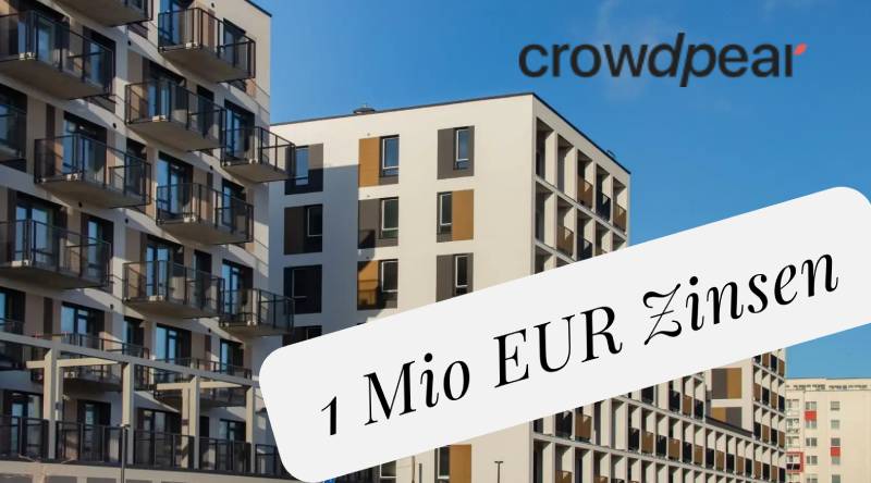 Crowdpear: 1 Mio ausbezahlter Zinsen